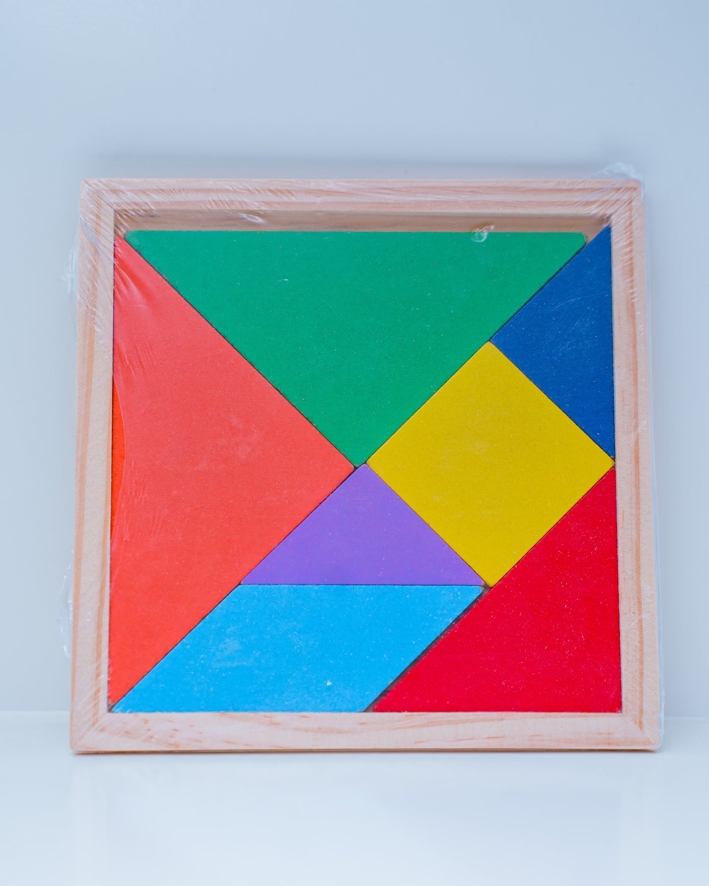 Lelin 8 PCS Wooden Tangram Brain Teaser Puzzle