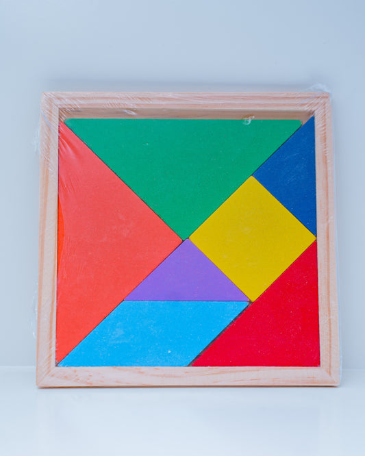Lelin 8 PCS Wooden Tangram Brain Teaser Puzzle